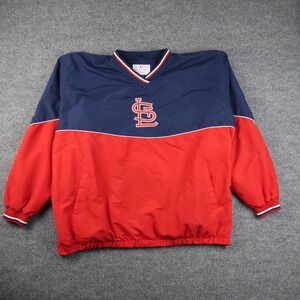 St. Louis Cardinals Jacket Mens 2XL Red Blue MLB Baseball Pullover Gameday Coat